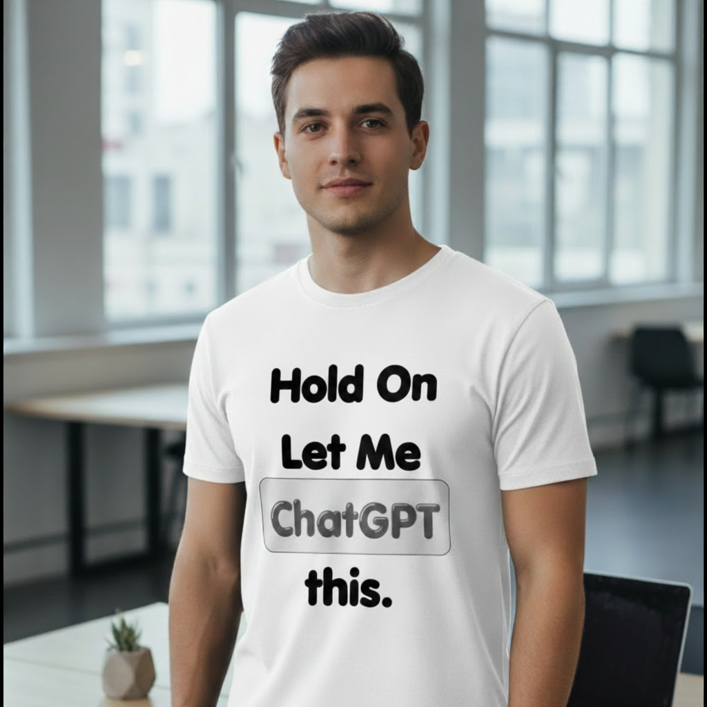 CHAT GPT T-SHIRT in White with Black Logo