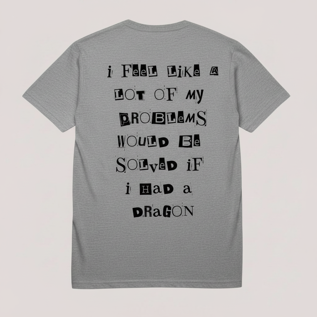 DRAGON Grey Black Print
