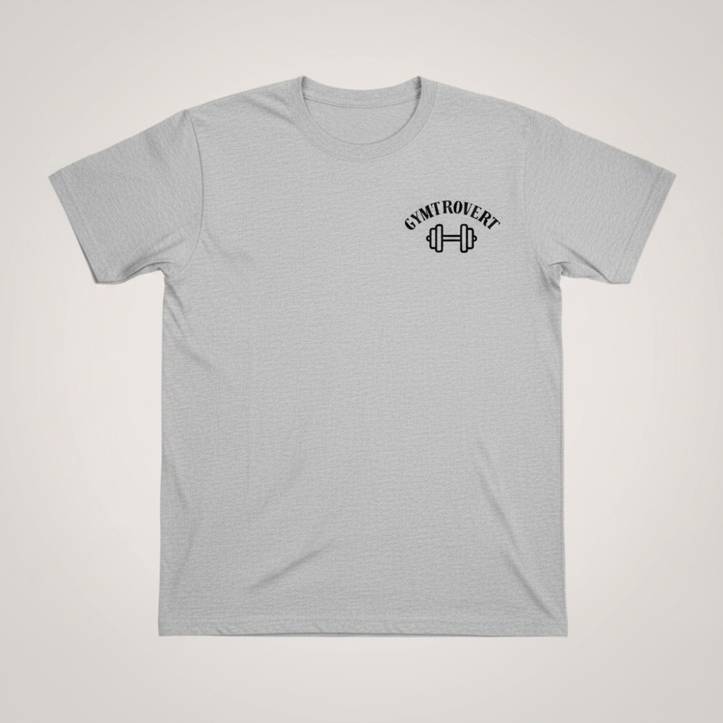 GYMTROVERT Small Logo in Light Grey with Black Logo