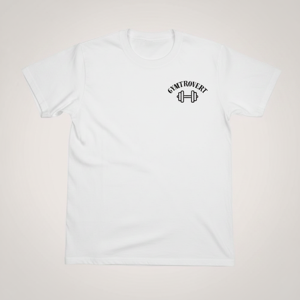 GYMTROVERT Small Logo in White