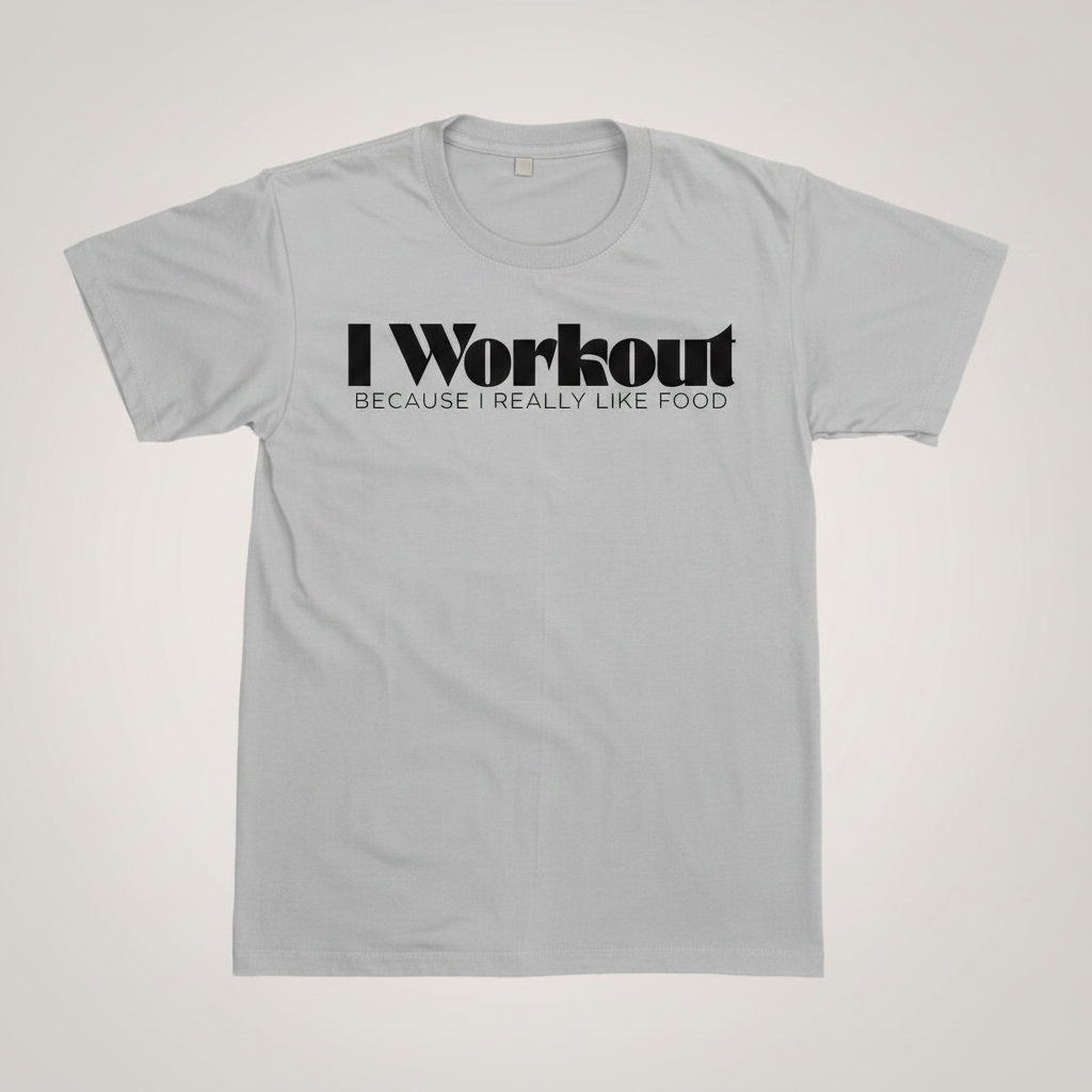I WORKOUT T-SHIRT in Light Grey