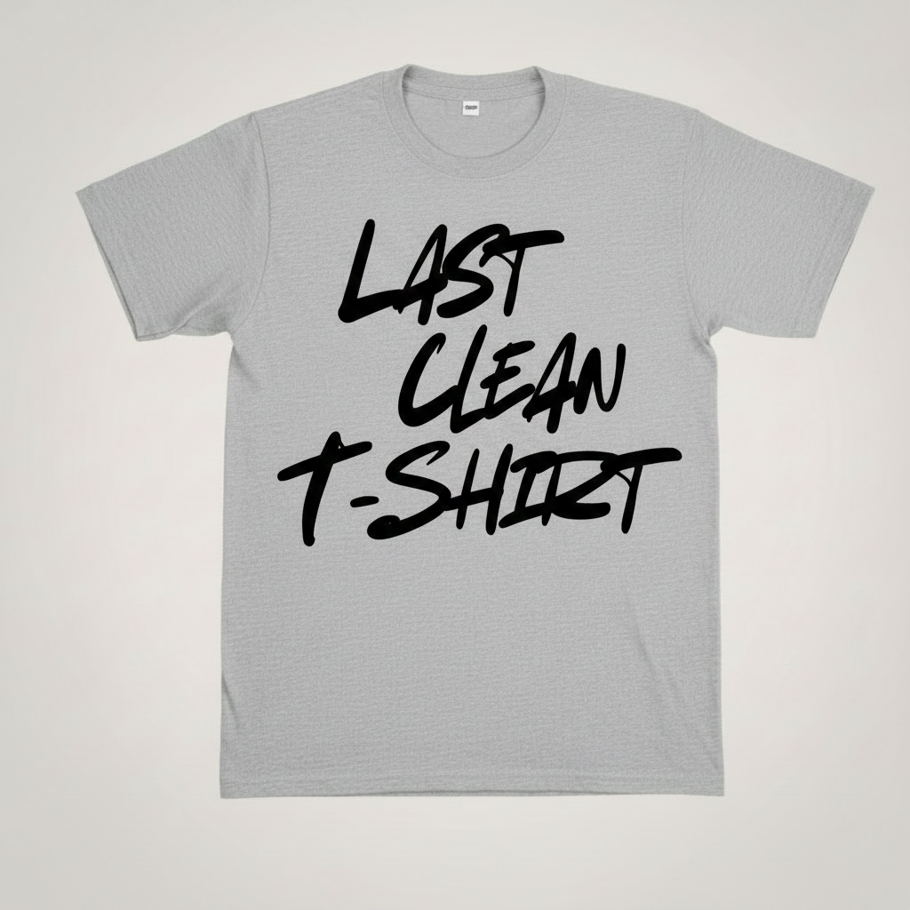 LAST CLEAN T-SHIRT in Light Grey with Black Text