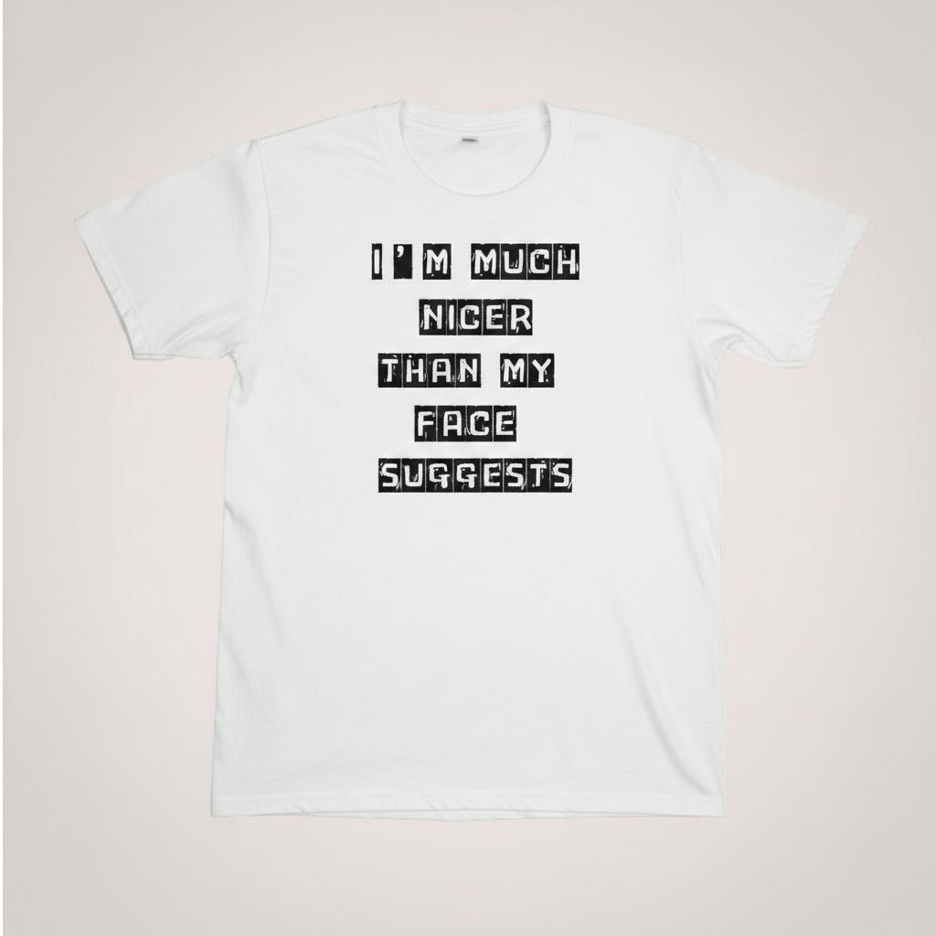 NICER THAN MY FACE SUGGESTS White Tee