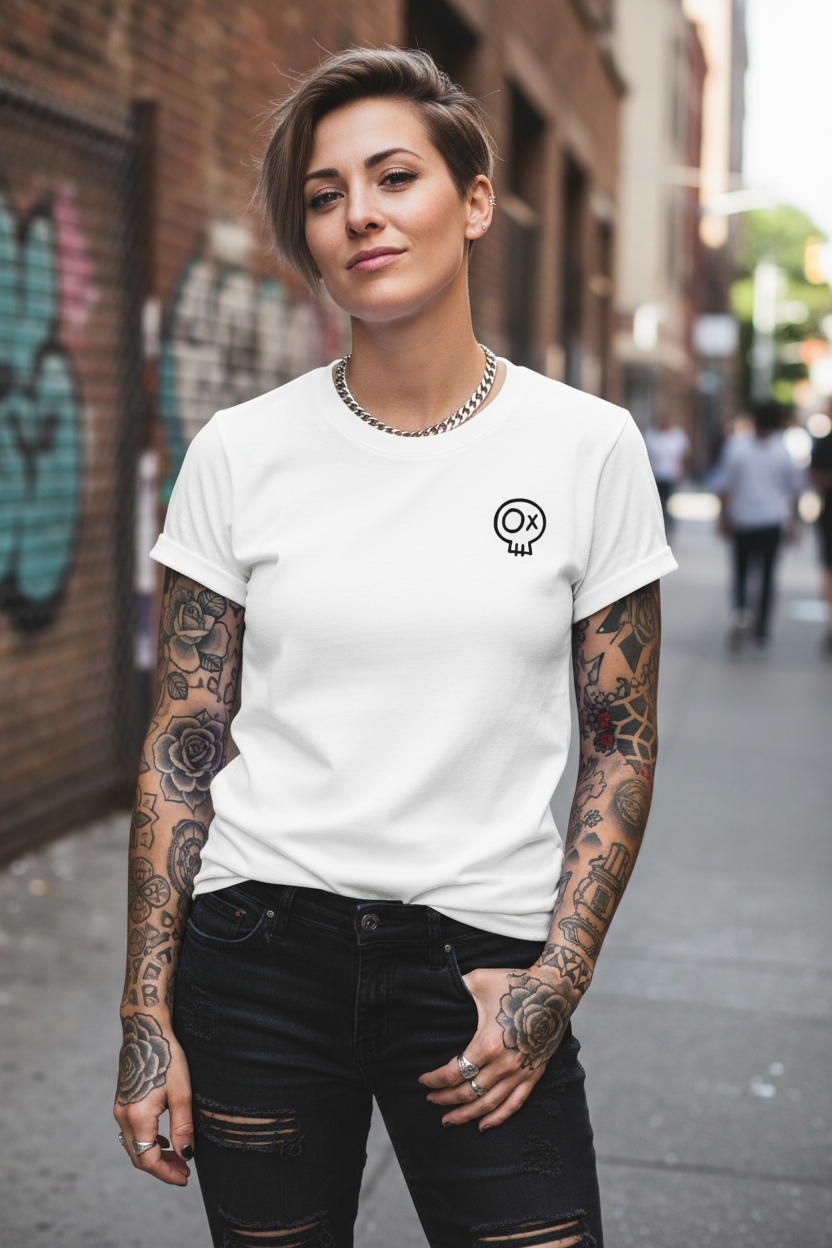 TATTOOS Woman White Tee