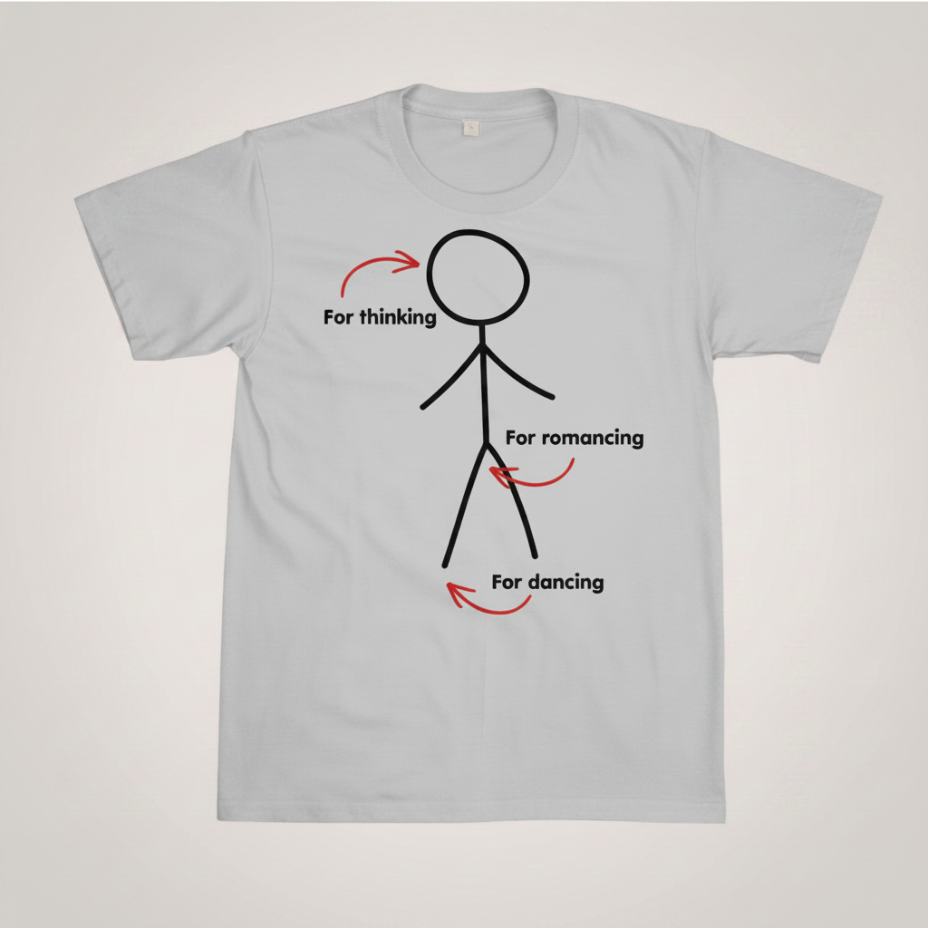 THINKING ROMANCING & DANCING T-SHIRT in Light Grey
