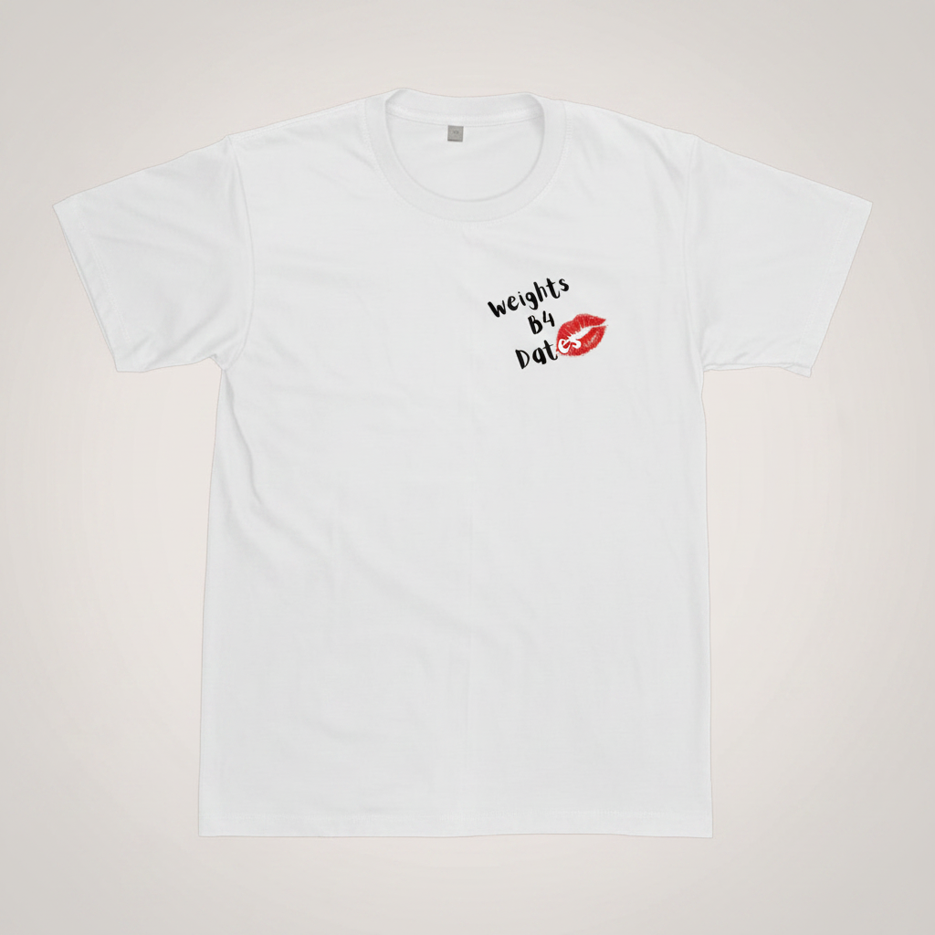 WEIGHTS B4 DATES T-SHIRT in White